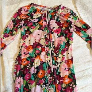 NWOT - Posh Peanut Footie Zippered One Piece Pajama - Floral Print - Size 3T